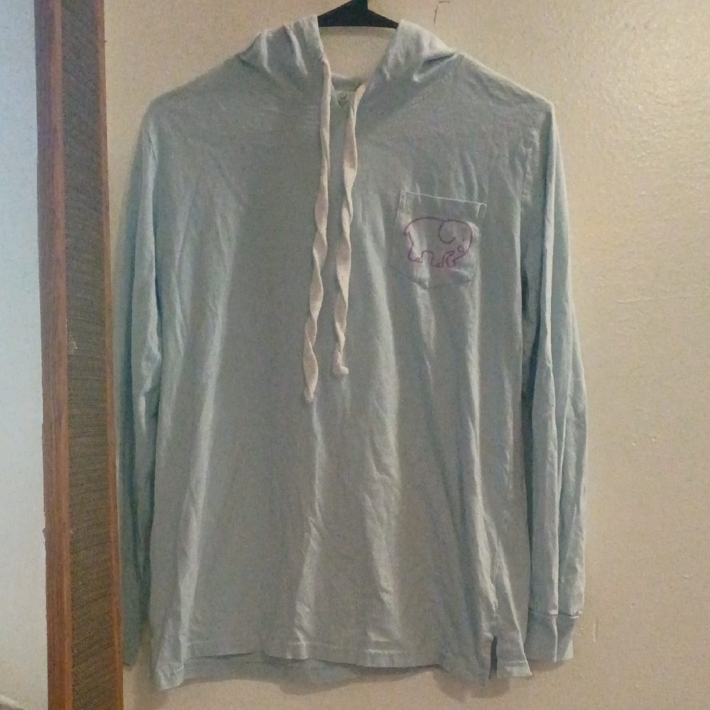 Ivory Ella Light Blue Hoodie Blouse